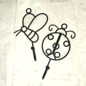 Metal Insect Ladybug and Bee Hooks/Hangers